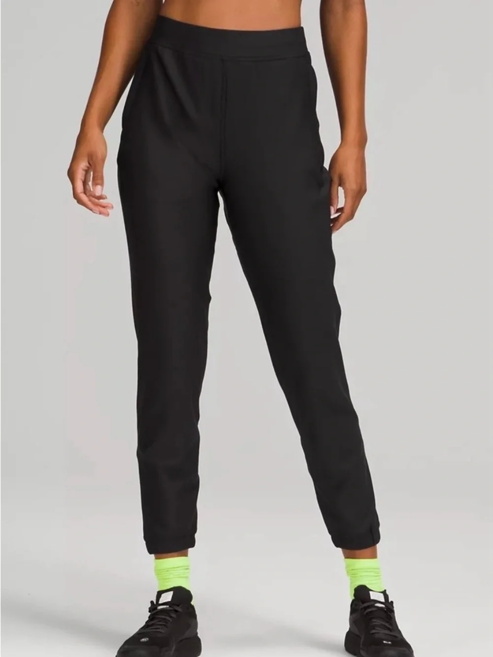 Lululemon Adapted State High Rise Fleece Lined Black Jogger Pants 10 Full Length